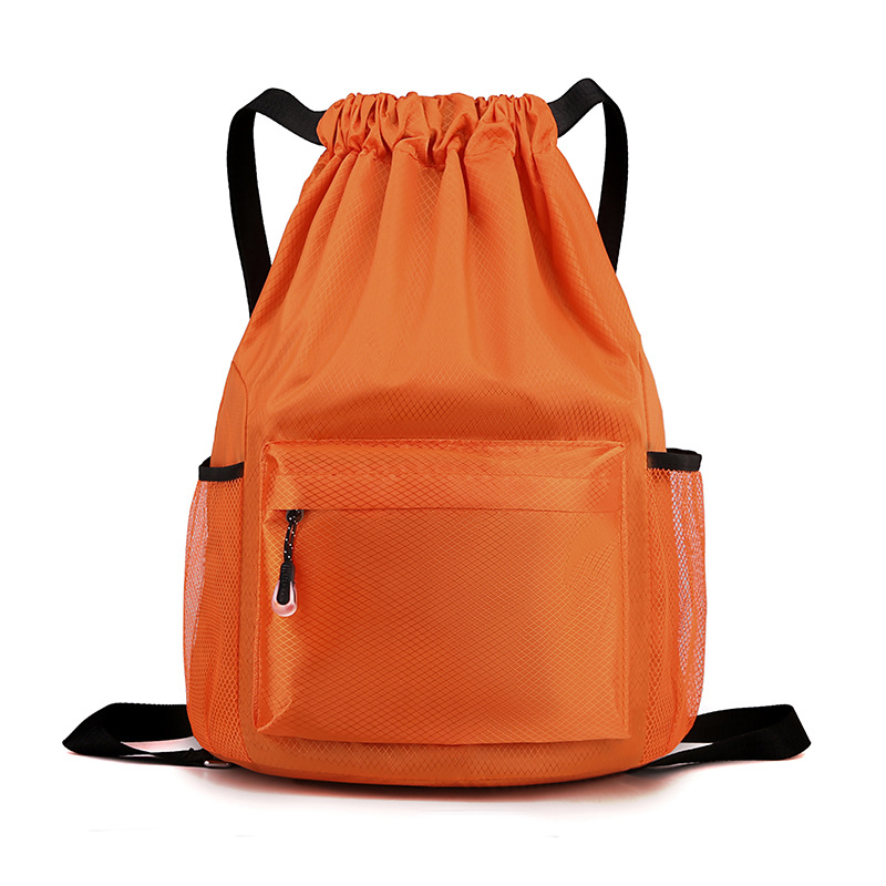 Picture of New Outdoor Mountaineering Backpack for Women Oxford Cloth Simple Pure Color Drawstring Flap Pocket Pants Advertising Printable Logo Backpack