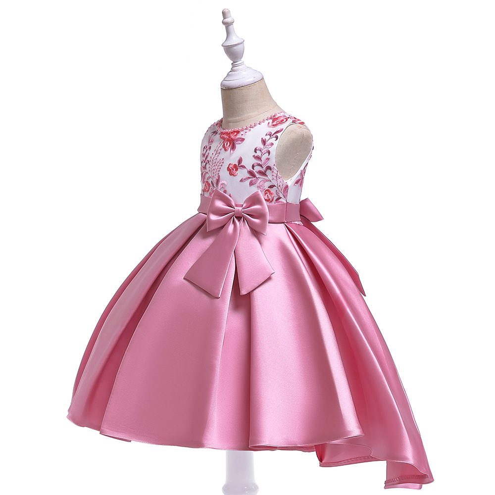 Picture of European and American Kidsren's Dress Girls Embroidered Beaded Princess Dress Bow Evening Dress Children's Catwalk Dress