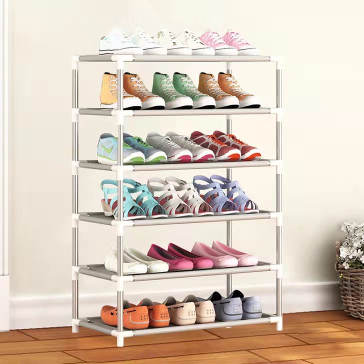 Picture of Simple Shoe Rack Multi-layer Steel Pipe Assembly Dustproof Shoe Cabinet Student Dormitory Home Storage Cabinet Economical Shoe Cabinet Shoe Rack