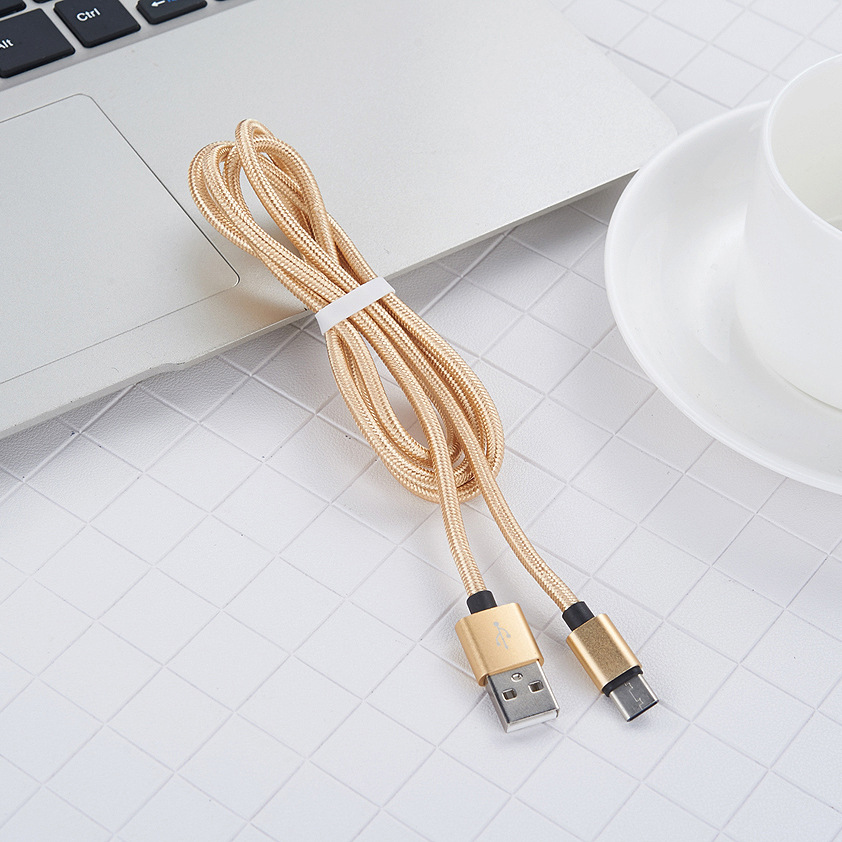 Picture of QC fast charging line is suitable for Apple iPhone braided data line type-c Android aluminum alloy nylon line usb