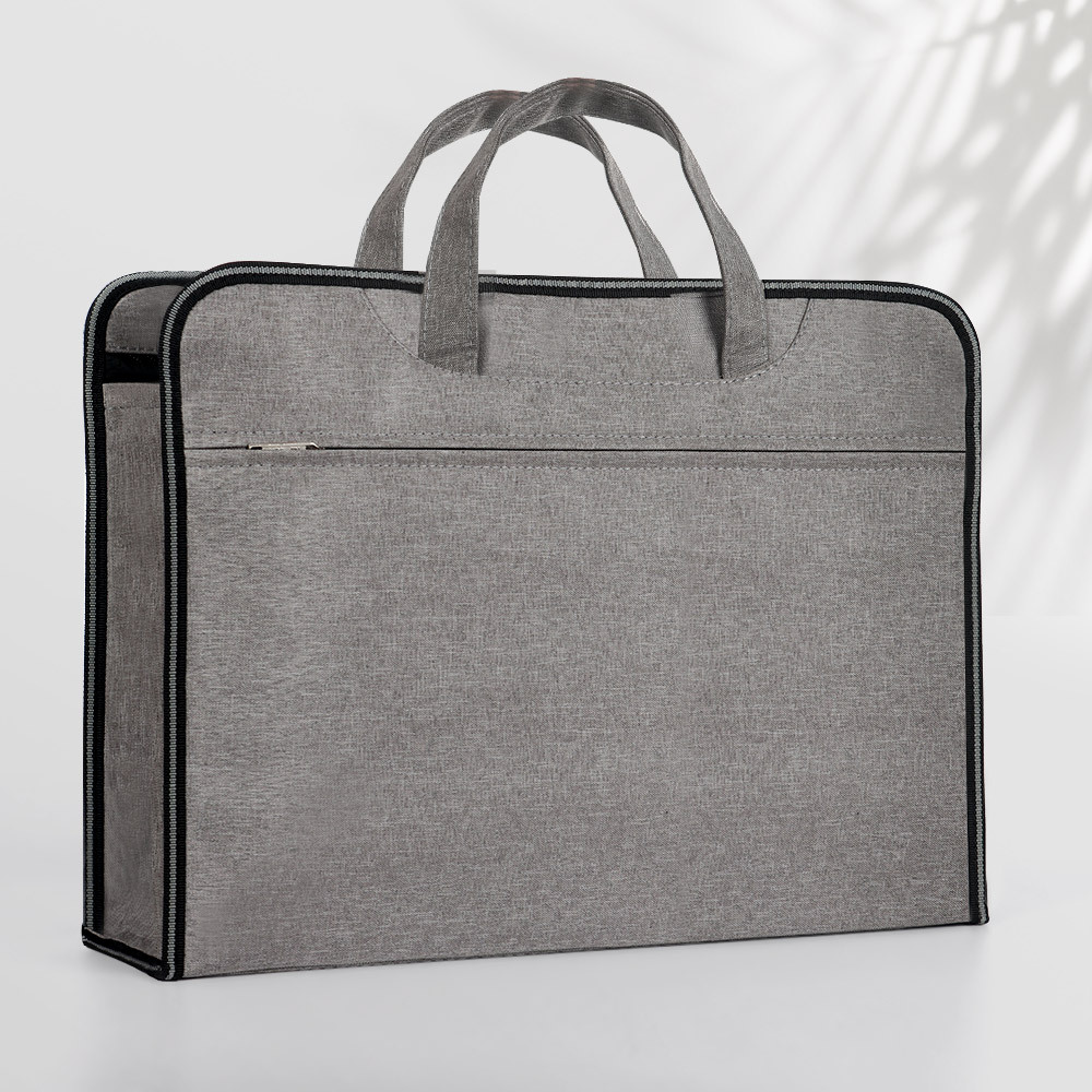 Picture of Jerry 5580 A4 Large Capacity Portable File Bag Stereo Thickened Briefcase Multi-Layer Canvas Information Kit Fixed Brush