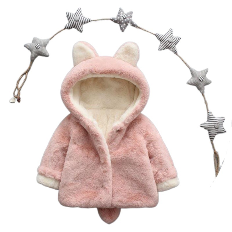 Children's new children's thickened small tail boys and girls faux fur sweater coat a generation of hair