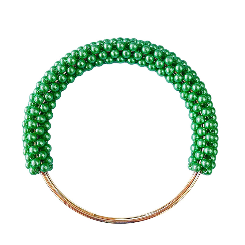 Picture of High-End Pearl Handle Bag Accessories Woven Handle Ring Pearl Iron Ring Ring Handmade Bag Handle Ring Handle