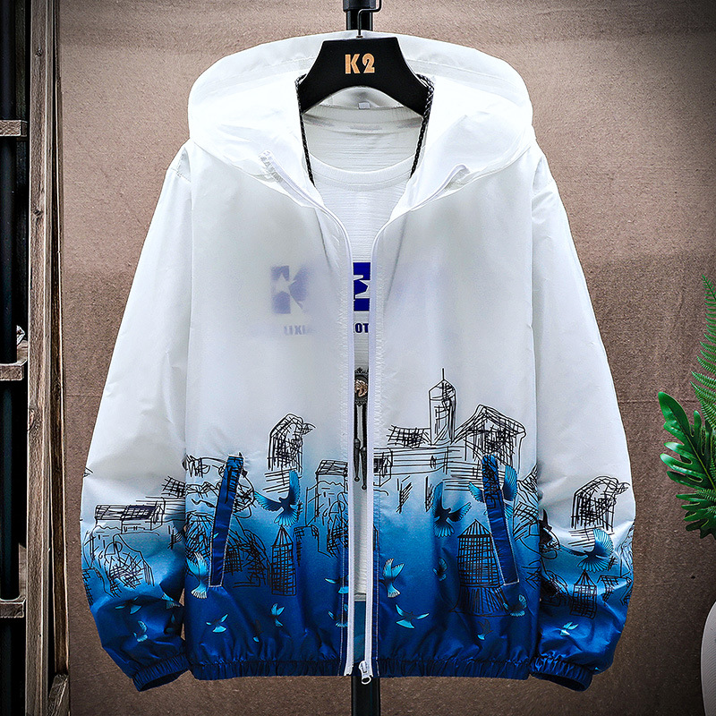 Picture of New summer sun protection clothing men's lightweight breathable hooded gradient skin clothing Outdoor Fishing Couple sun protection clothing women