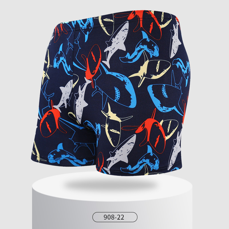 Picture of Explosions swimming trunks adult men's plus size anti-embarrassment boxer men's printing beach hot spring swimming trunks factory wholesale