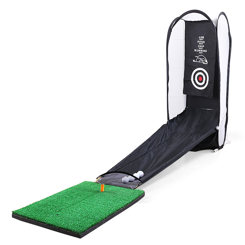 Picture of Indoor and outdoor golf club cutting practice net swing exerciser with pad set