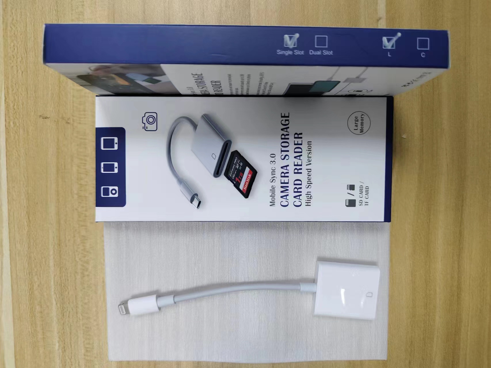 Picture of Cross-Border Lighting Mobile Phone Card Reader Otg Adapter Tf Card Sd Card Mobile Phone Computer Camera Card Reader