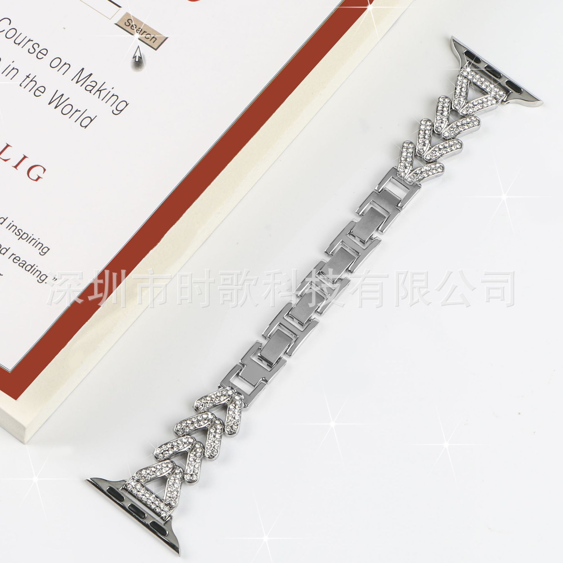 Picture of For Apple Watch Strap applewatch98Ultra2 Heart Chain Luxury Diamond Metal Strap Wholesale