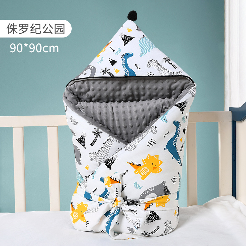 Picture of Factory direct sale baby hugging quilt autumn and winter thickened peas velvet newborn anti-startle swaddling bag anti-startle