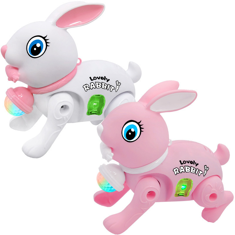 Picture of New Electric Rabbit Projection Toy Rabbit Simulation White Rabbit Jumping Rabbit Leaning Rope Stall Toy