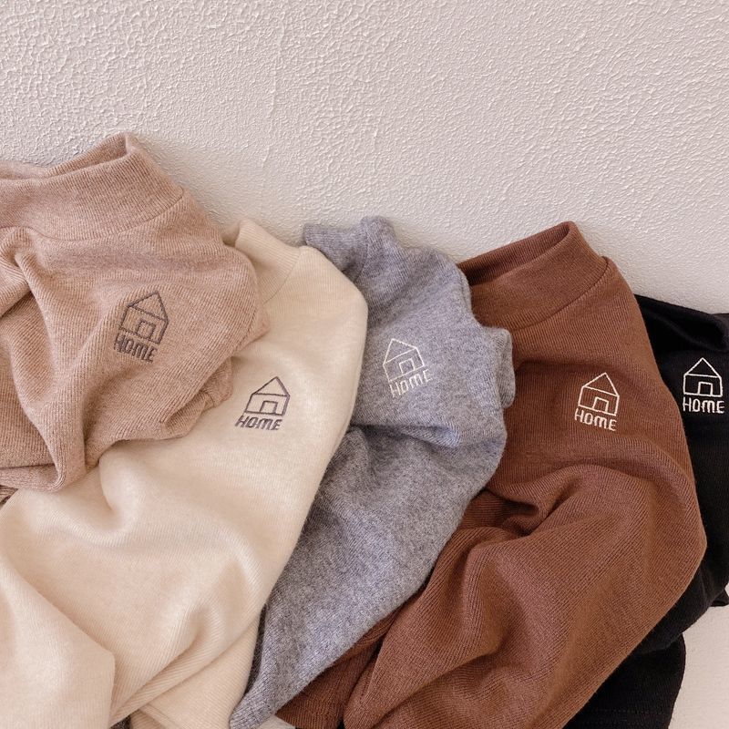 Children's self-heating bottoming shirt autumn and winter boys and girls half turtleneck warm inner Top Baby long sleeve T-shirt fashion