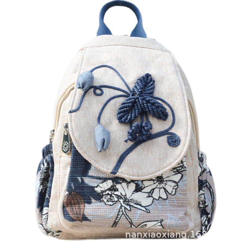 Factory Direct Ethnic Style Backpack Artistic Women's Bag Travel Bag Casual Retro Bag Women's Lightweight Canvas Bag for Women