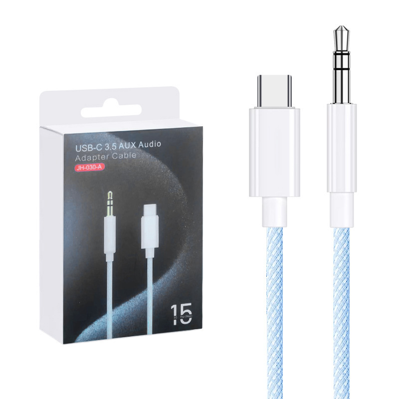 Picture of Suitable for Letv Apple 15 Universal Macaron Aux Car Audio Adapter Cable Type-C to 3.5mm Audio Cable