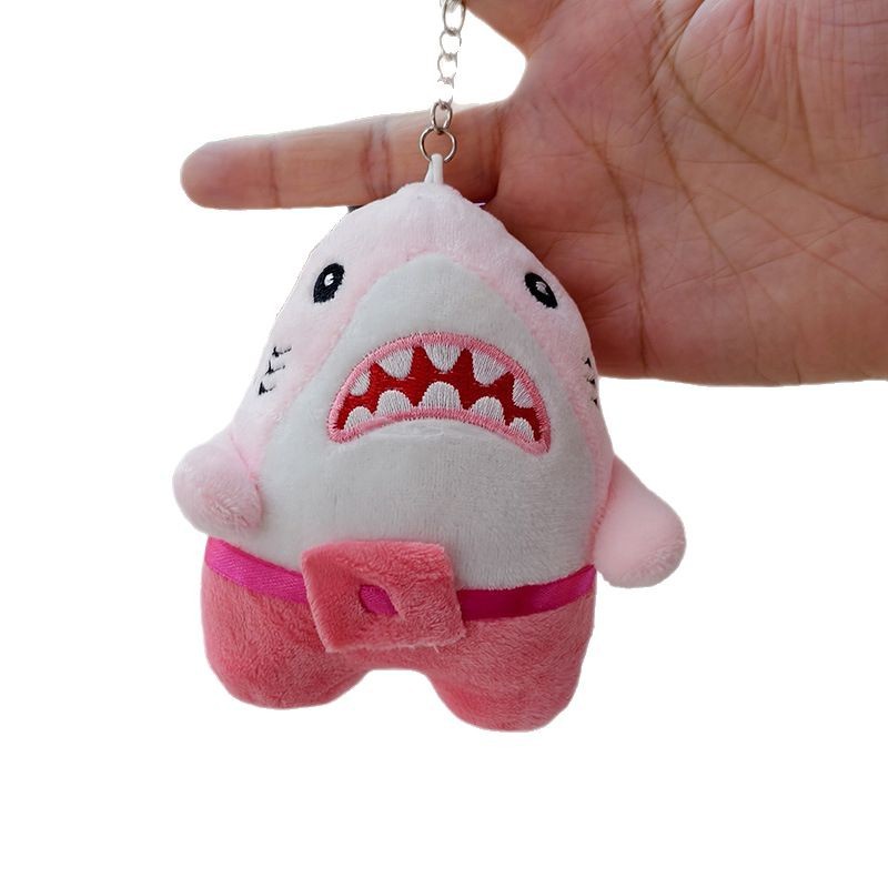 Picture of Marine Animal Shark Doll Creative Plush Doll Small Pendant Keychain School Bag Pendant Grabbing Doll Machine Wholesale