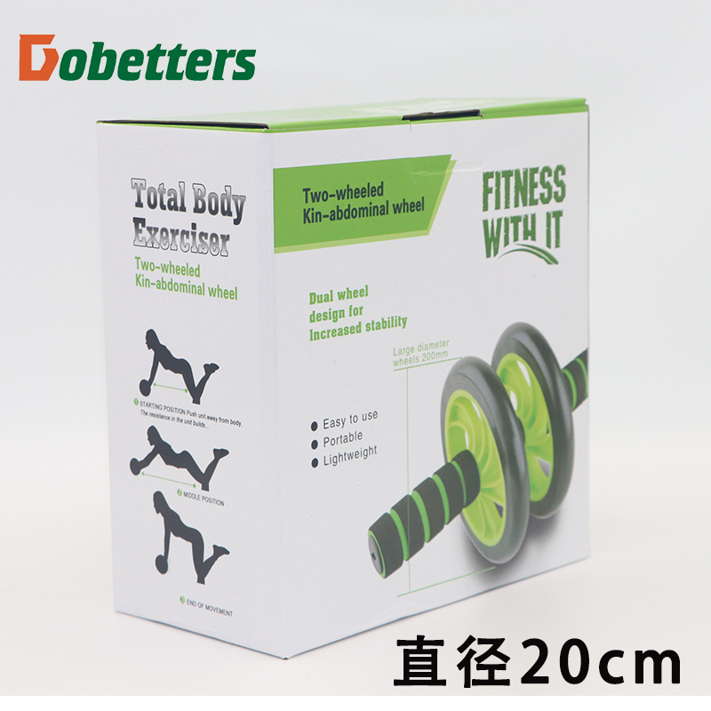Picture of 200mm transparent abdominal wheel function Home belly contracting wheel mute double wheel abdominal trainer fitness equipment