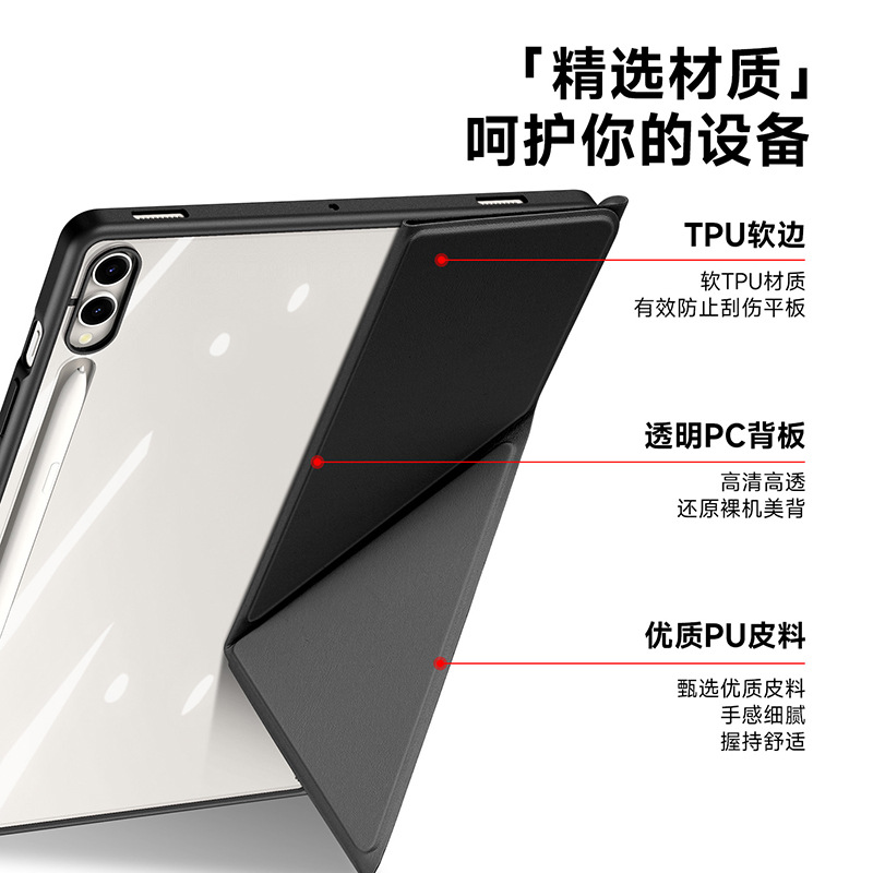 Picture of For Samsung TabS10Plus Tablet Protective Cover Separated Y Folded Transparent Protective Shell with Pen Slot Factory Wholesale