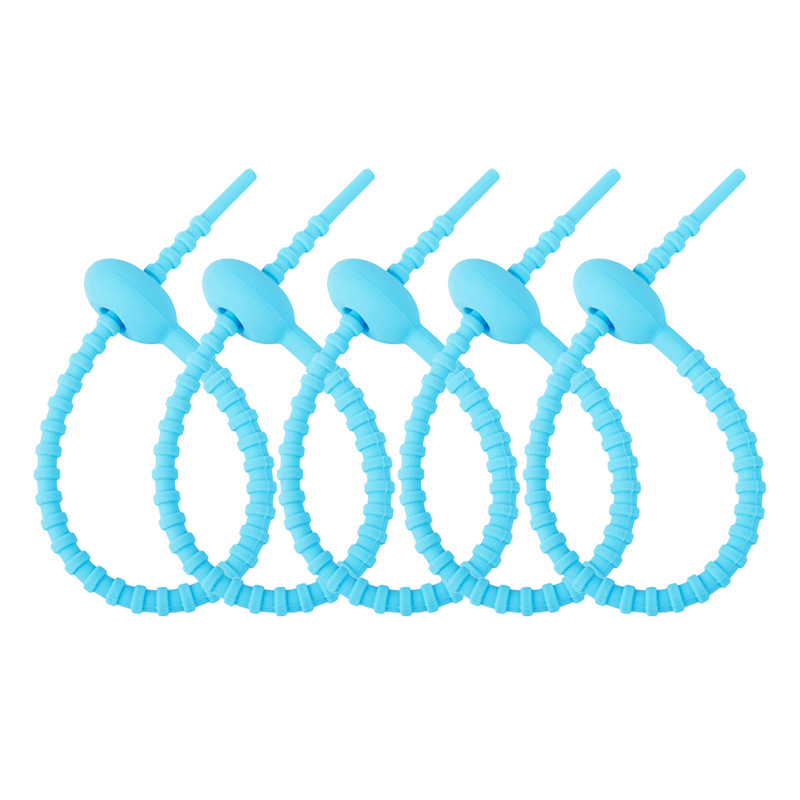 Picture of 215mm color silicone cable tie DIY jewelry pendant chattering blind box doll lanyard data cable storage winder
