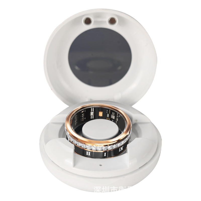 Picture of V2 diamond smart ring titanium steel ring men's and women's personalized wedding ring jewelry bluetooth waterproof step sleep heart rate