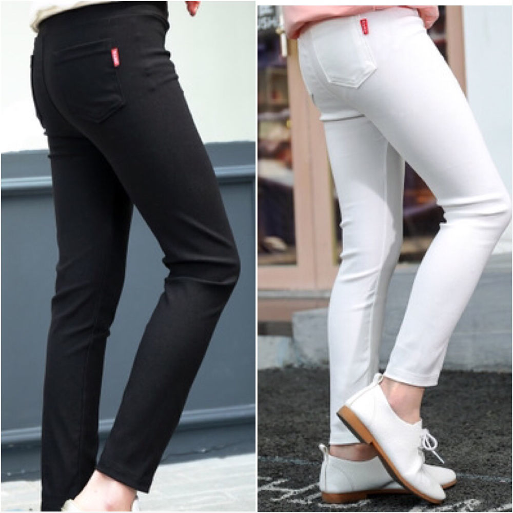 2022 children's pants big children's girls pencil pants spring and summer pressure label Joker stretch leggings wear a generation of hair