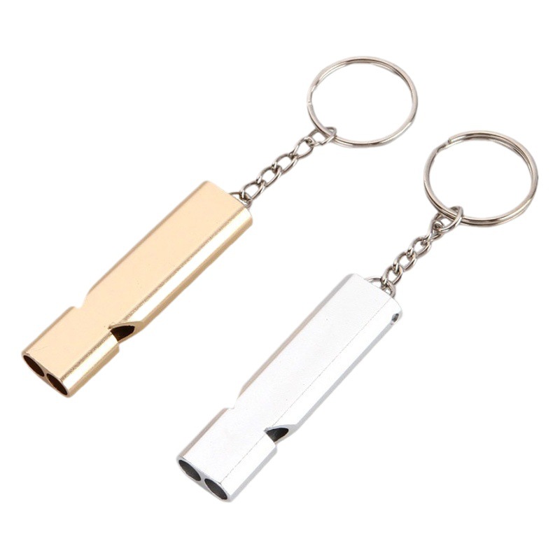 EDC tool aluminum alloy dual frequency survival emergency whistle double tube outdoor survival rescue whistle outdoor equipment