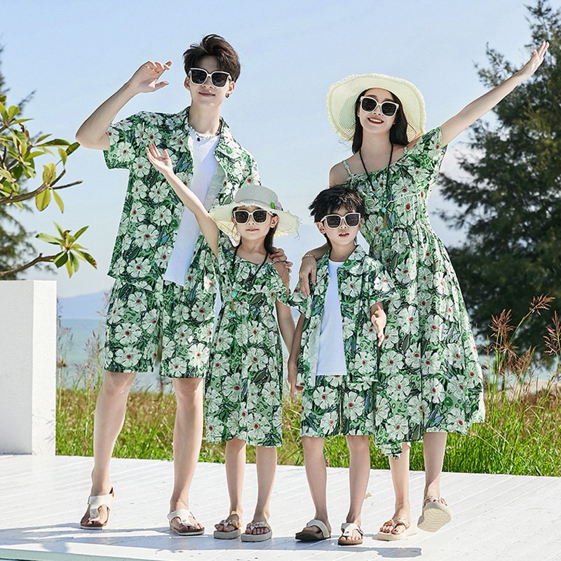 Picture of Mother and Child women's clothing ethnic style Sanya Travel skirt a family of three parent-child clothes seaside holiday beach skirt western style
