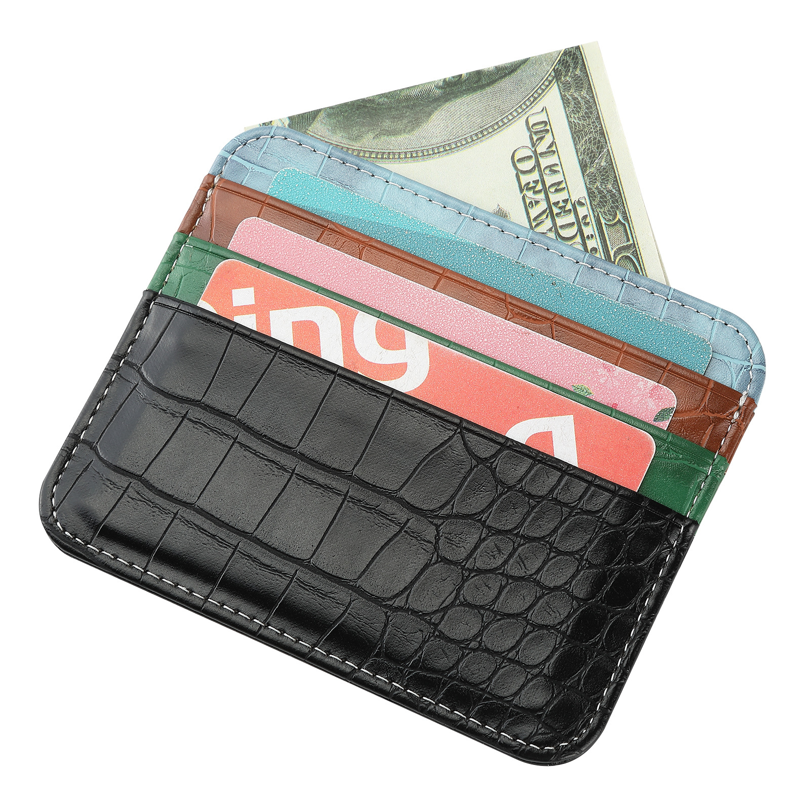 Picture of Factory Direct Supply Ultra-Thin Double-Sided Card Large Capacity Card Slot Small Card Holder Multi-Card Slot Leather Pu Card Holder Card Holder Wholesale