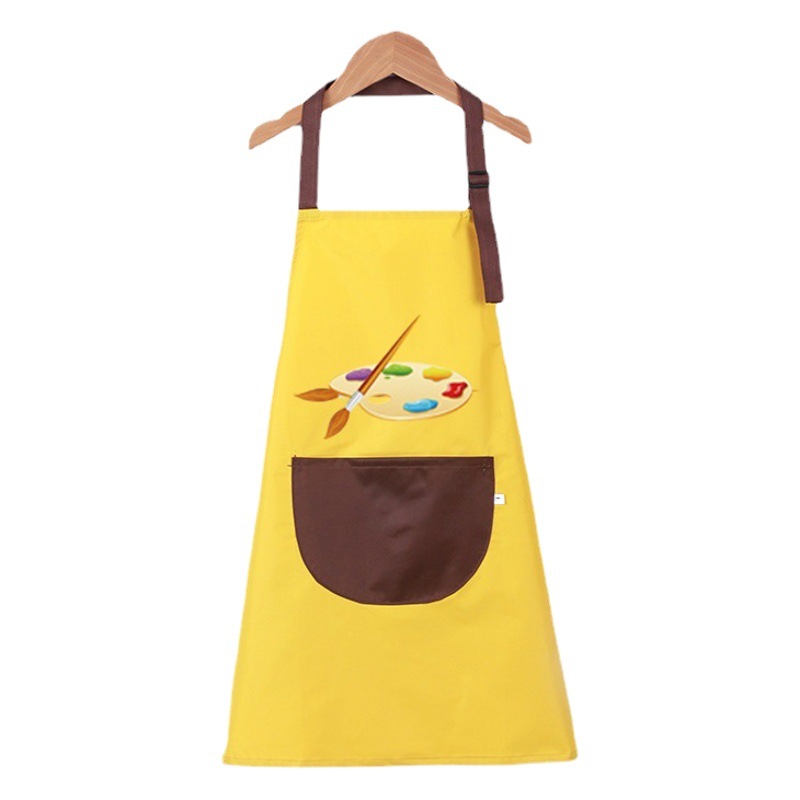 Wholesale waterproof children's overalls sleeveless apron children's studio painting clothes big children's bib printing logo