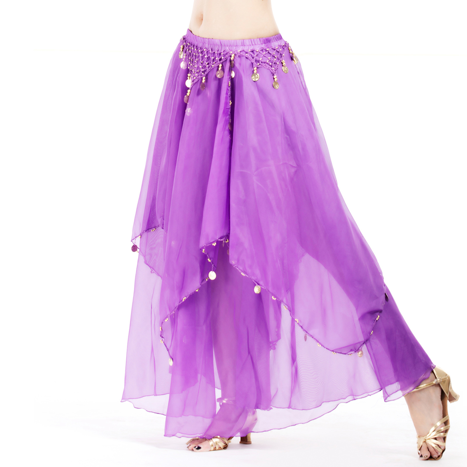 Picture of Less cloth chiffon long gauze skirt selection quality affordable belly dance skirt source factory primary supply