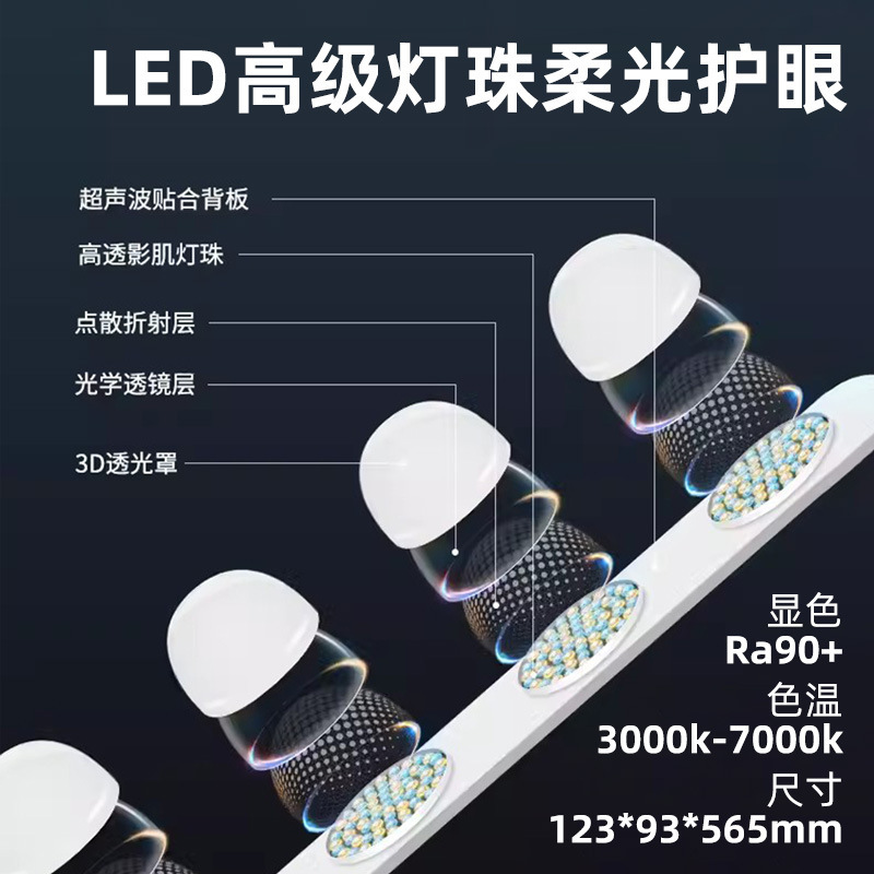 Picture of Portable Desktop Double Row Light Beauty Soft Light LED Face Lighting Makeup Light Live Photography Photo Light