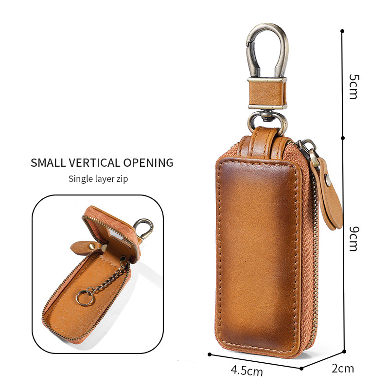 Picture of 2023 New Color Key Case Genuine Leather Men's Retro Car Key Protective Case Coloring Single and Double Layer Key Case