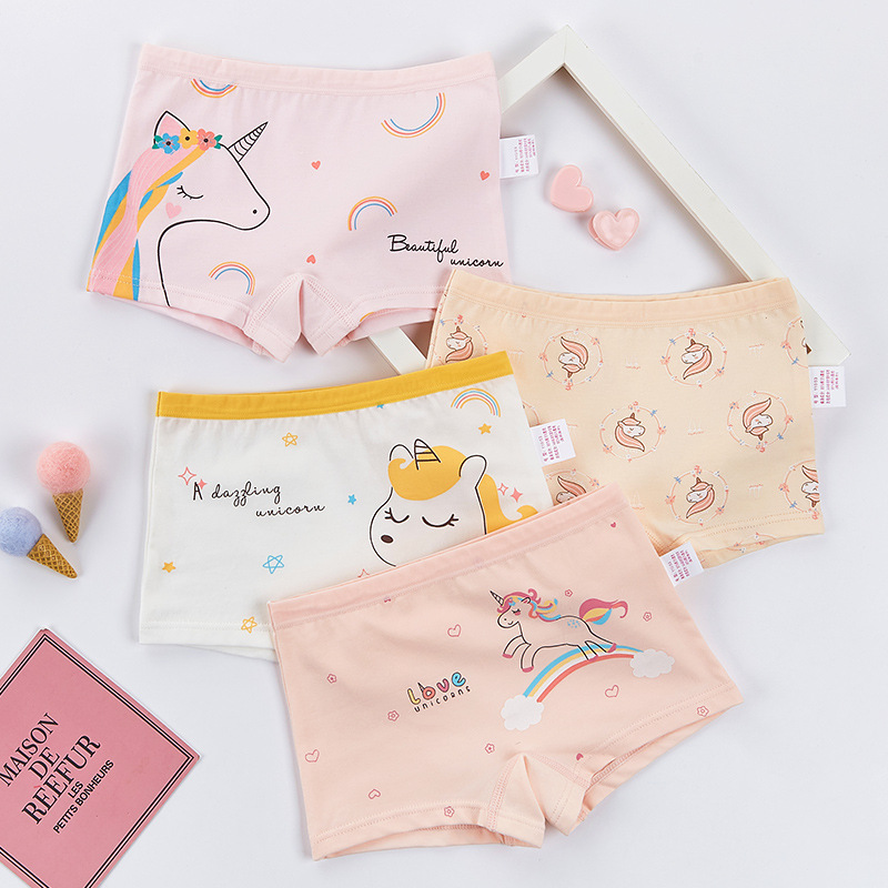 Picture of All cotton girls underwear children's underwear wholesale shaking sound boxer pants large children's underwear girl underwear baby cotton
