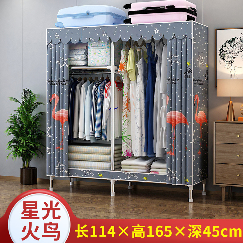 Picture of 2025 New Steel Pipe Fabric Wardrobe Simple Assembly Wardrobe Home Bedroom Cabinet Rental Single Wardrobe