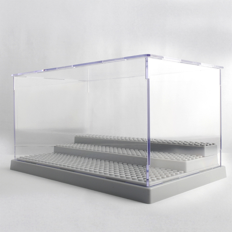 Picture of Three-layer dustproof storage box assembled building blocks display box transparent 3-layer acrylic display box large particle LOZ