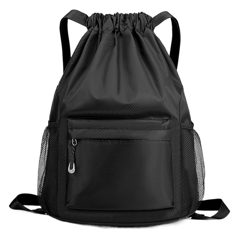 New Outdoor Mountaineering Backpack for Women Oxford Cloth Simple Pure Color Drawstring Flap Pocket Pants Advertising Printable Logo Backpack