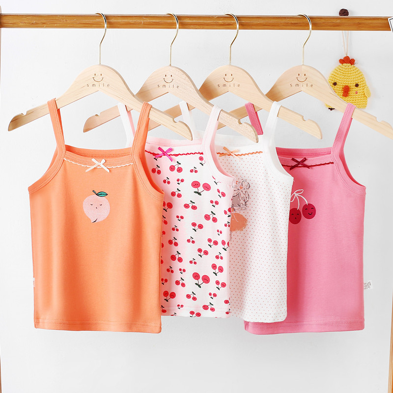 Picture of Children's Pure Cotton Vest Printed Ribbed Boys and Girls Summer Thin Sports Sling Outer Wear Bottoming Intimates for Small and Medium-Sized Kidsren