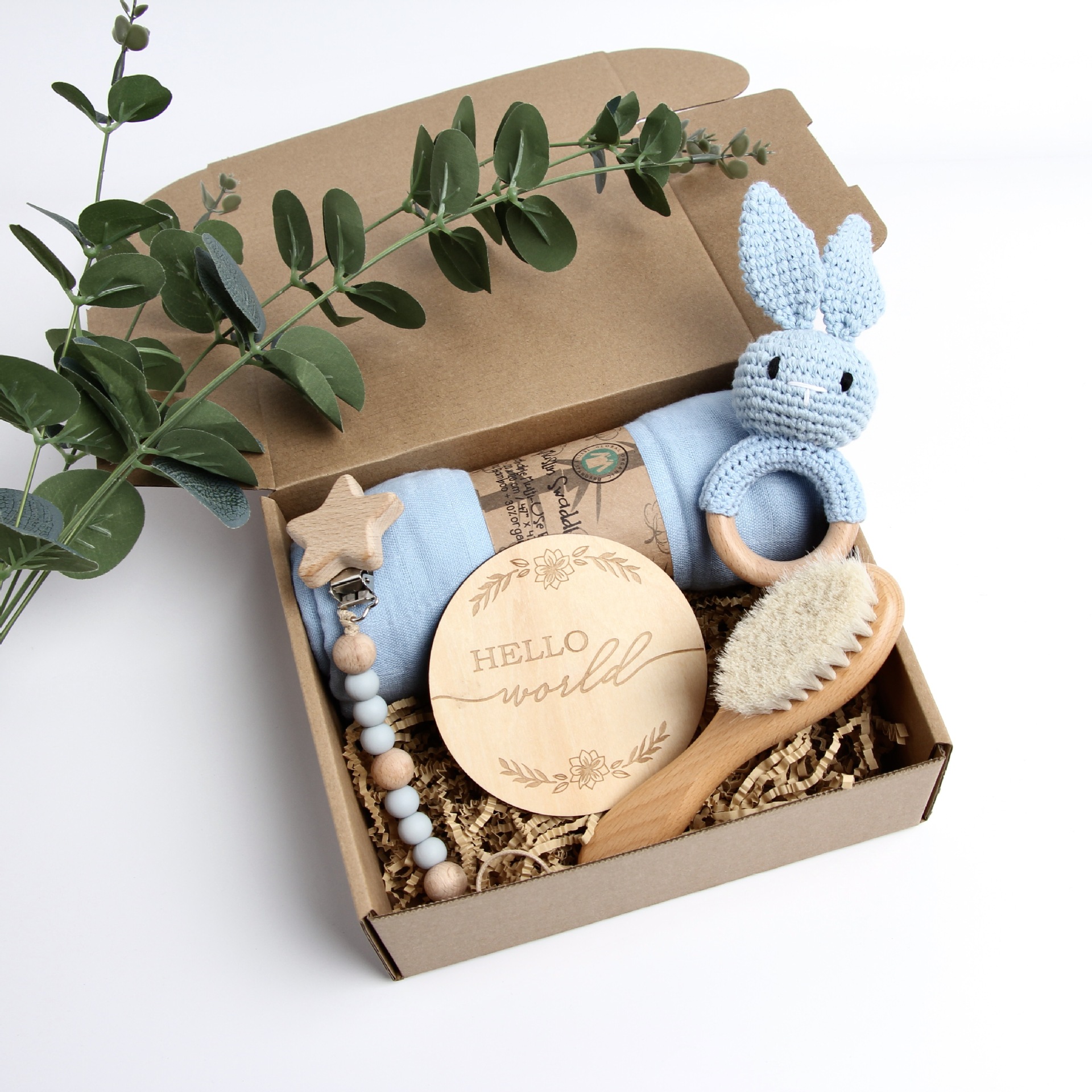 Picture of Cross-border EtsyTemuShein explosions baby newborn full moon gift box rabbit suit crochet wooden toys