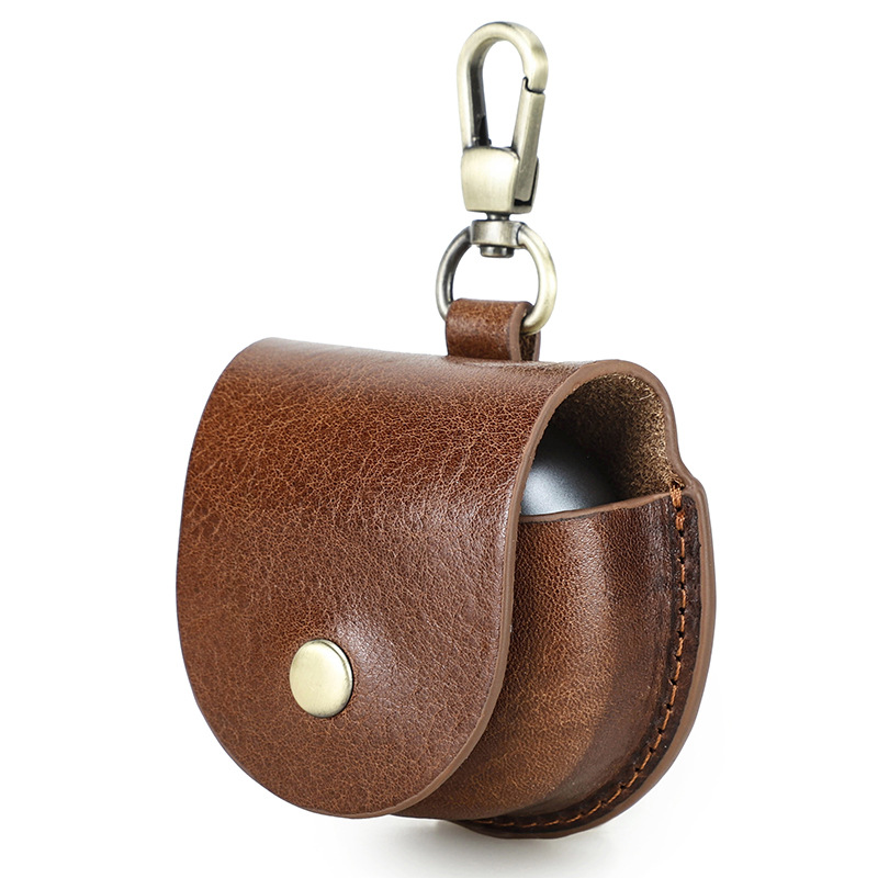 Picture of Suitable for New Huawei freeclip Cowhide Bluetooth Headphone Case Cream Bark Flip Hook Headphone Case
