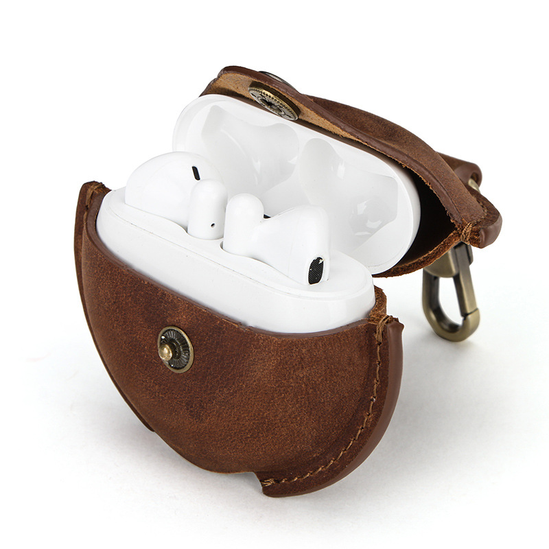 Picture of Suitable for Huawei freebuds3 Protective Case Crazy Horse Leather Hook Convenient Huawei 3rd Generation Wireless Bluetooth Headphone Case