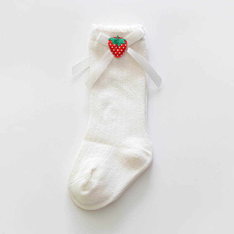 Picture of Girls' mid-calf socks Korean style ins bow baby Princess socks long baby calf socks spring and autumn children's cotton socks
