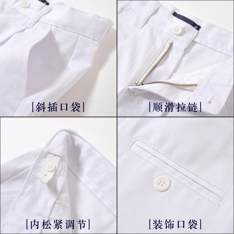 Picture of Children's Black Trousers Boy's Pure Cotton khaki dark blue School Uniform Pants Elementary School Pants Big Children School Pants Trousers