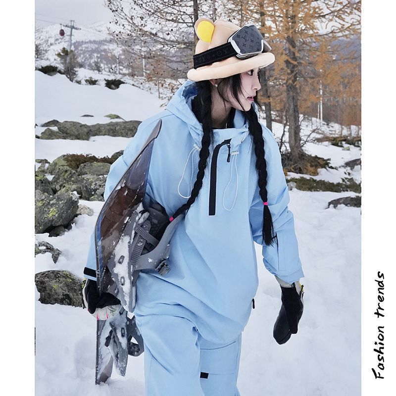 Ski resort rental new windproof waterproof ski suit suit couple's warm two pieces suit mountaineering suit jacket