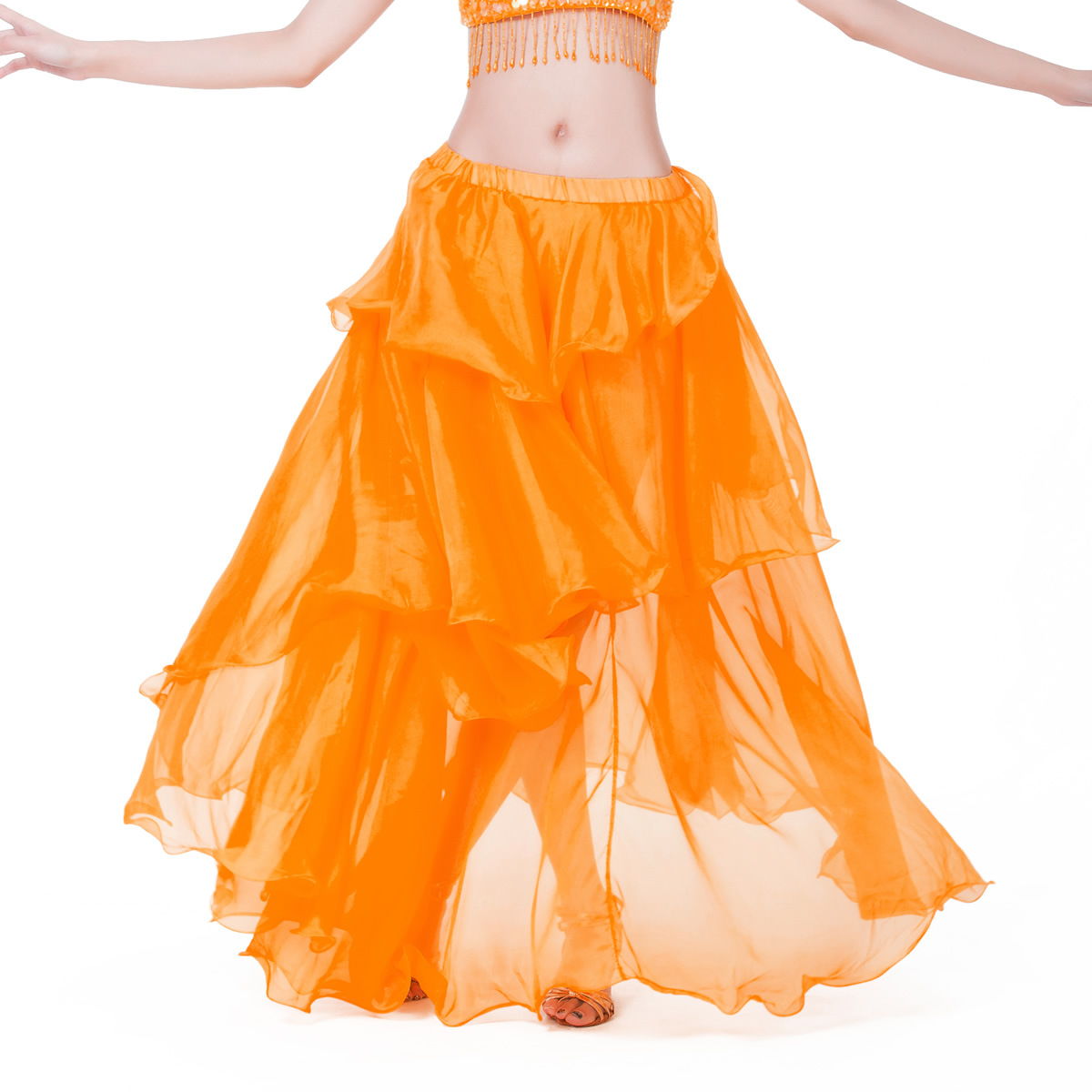 Picture of Dancer spiral skirt chiffon cake skirt belly dance light elegant skirt source factory primary source