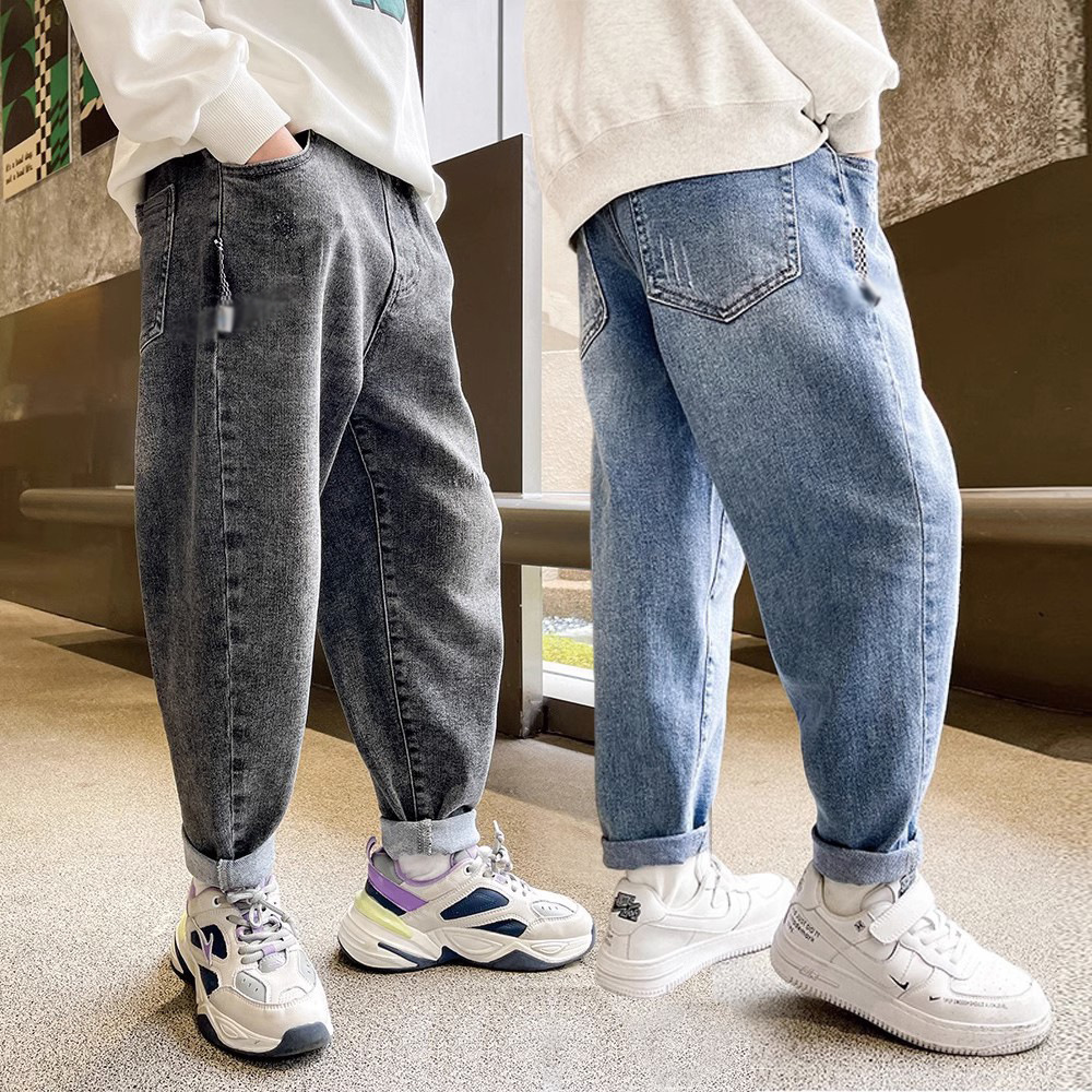 Picture of Boys Jeans 2023 Spring and Summer New Summer Middle and Big Boys Pants Boys Fashion All-match Jeans