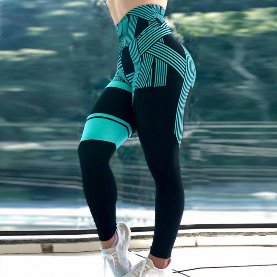 Picture of Spot supply cross-border Wish Amazon Ebay water droplets sweat beads high waist printed leggings sports yoga pants