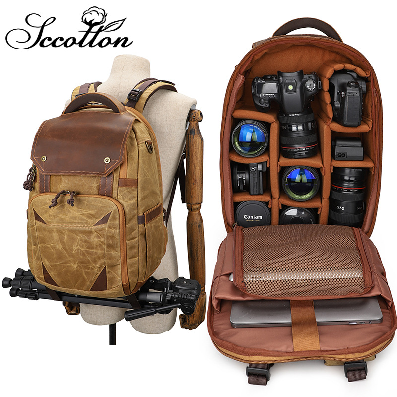 New Outdoor Liner Photography Bag Shoulder European and American Retro Slr Camera Bag Waterproof Laptop Bag Wholesale