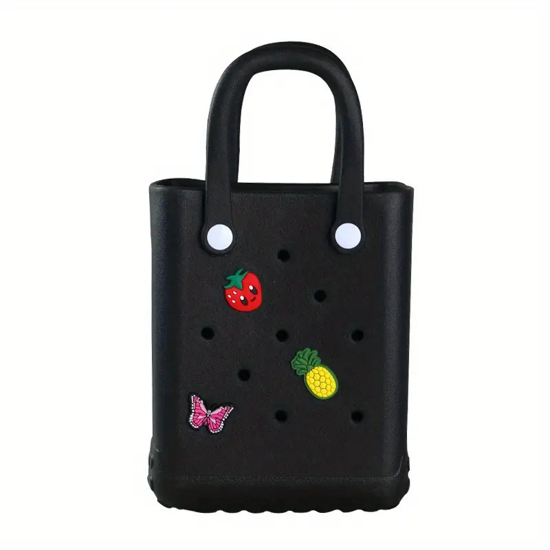Picture of Fashion candy square small size waterproof sand-proof cute girl children EVA beach bag with shoes flower DIY