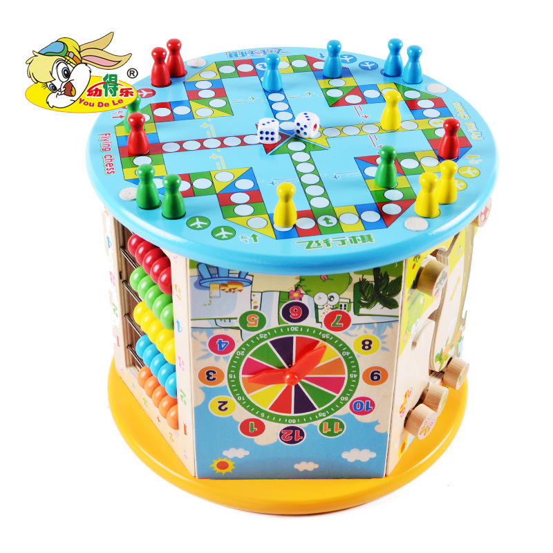 Picture of Children's Toy Large Eight-function Beaded Treasure Box Educational Beaded Wooden Multifunctional Early Education Gift