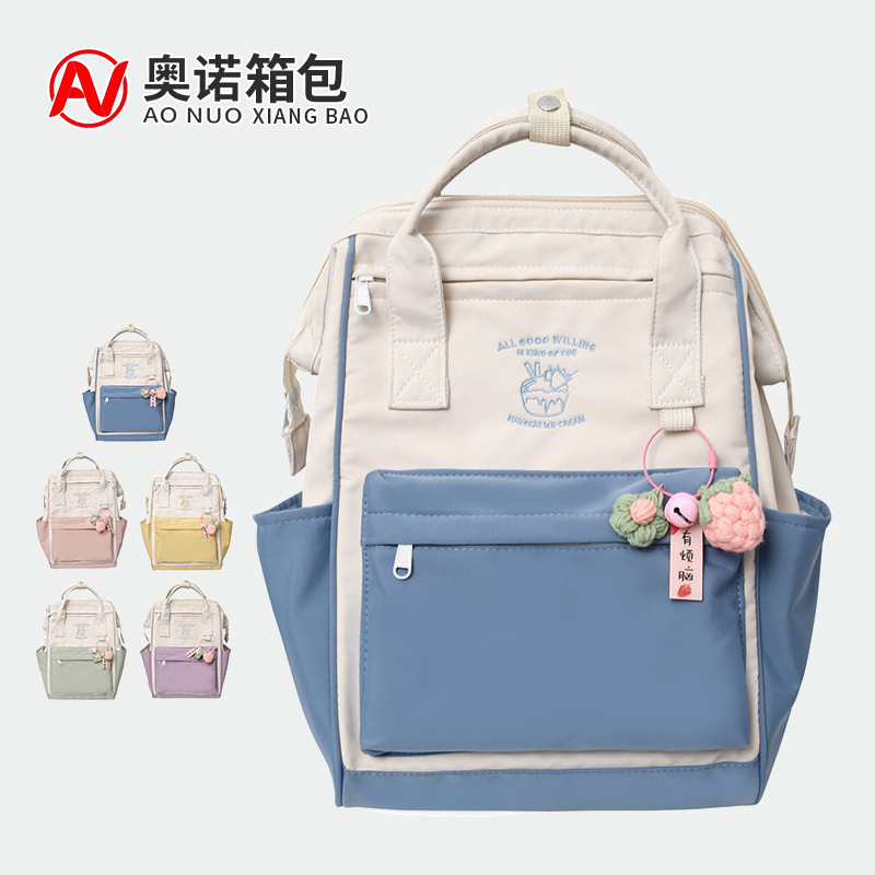 Wholesale Backpack, New Style, Simple, Multi-Purpose, Large-Capacity Mommy Bag, Fashionable Texture, Lightweight Nylon Mother and Baby Bag