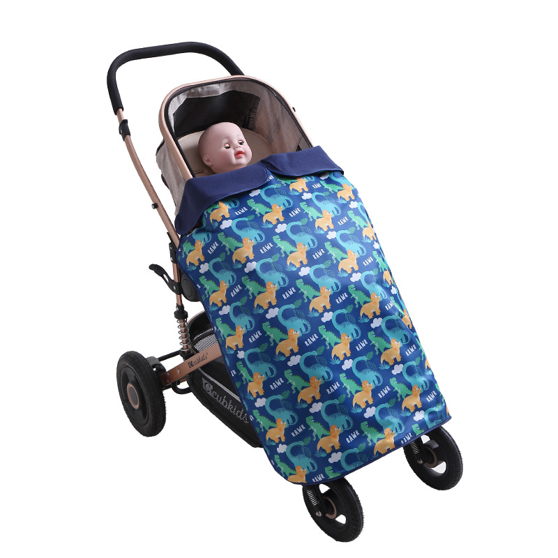 Picture of Autumn and Winter Baby Stroller Windshield Cover Blanket Strap Waist Stool Weatherproof Baby Blanket Thickened Warm Fleece
