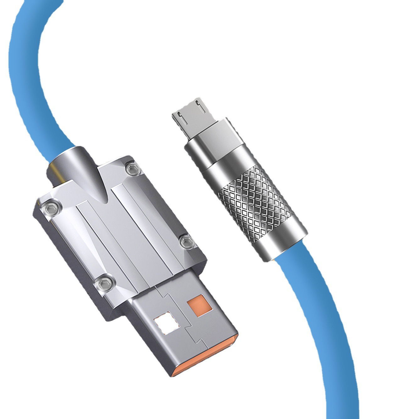 Picture of Shake the same zinc alloy liquid silicone data cable bold 6.0 machine line for Apple Android typec